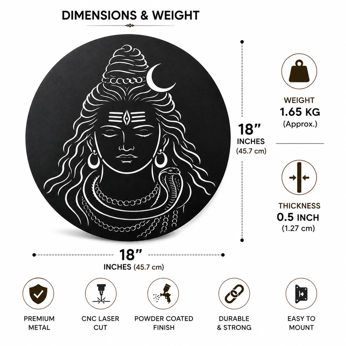 Lord Shiva Metal Wall Decor