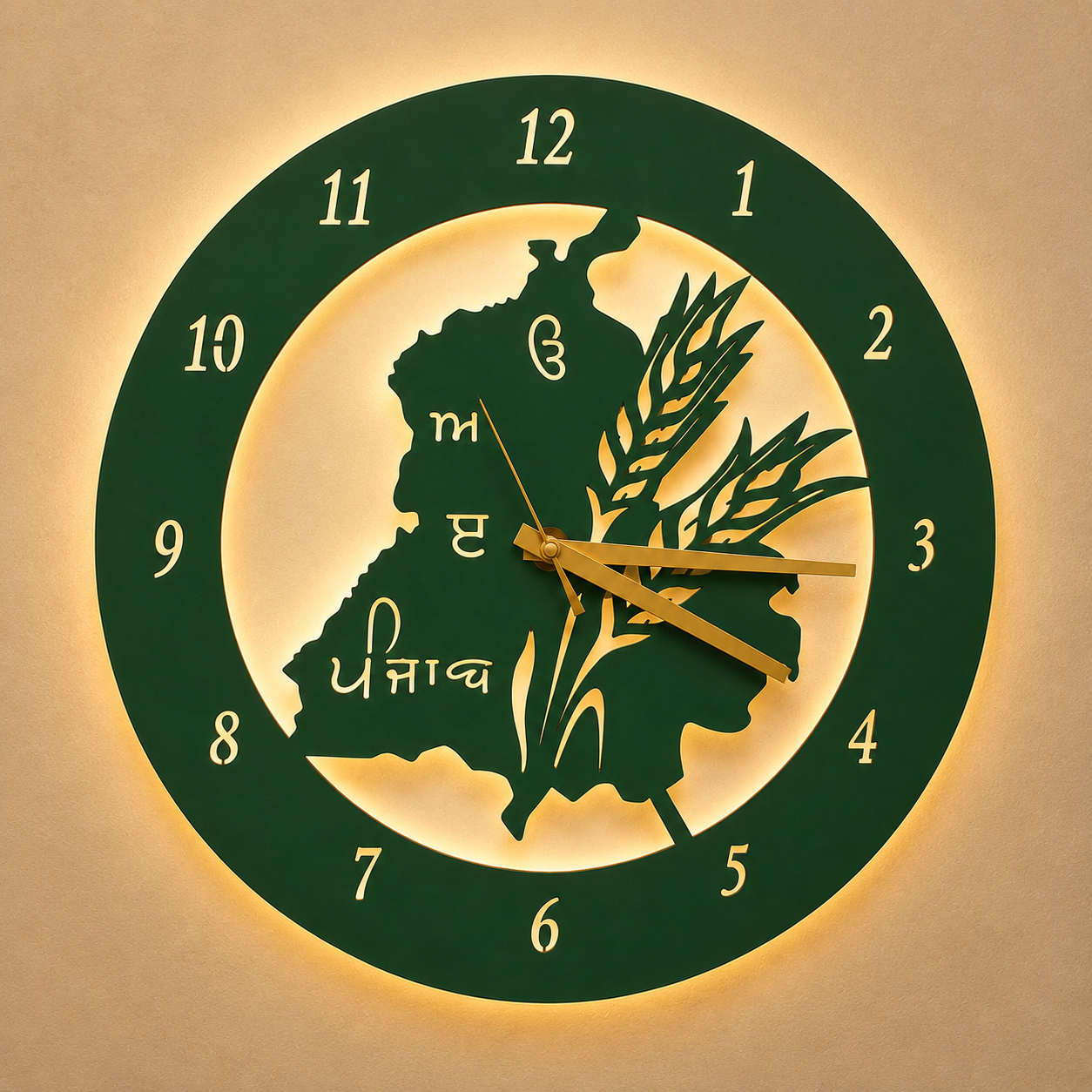 Punjab Map LED Wall clock