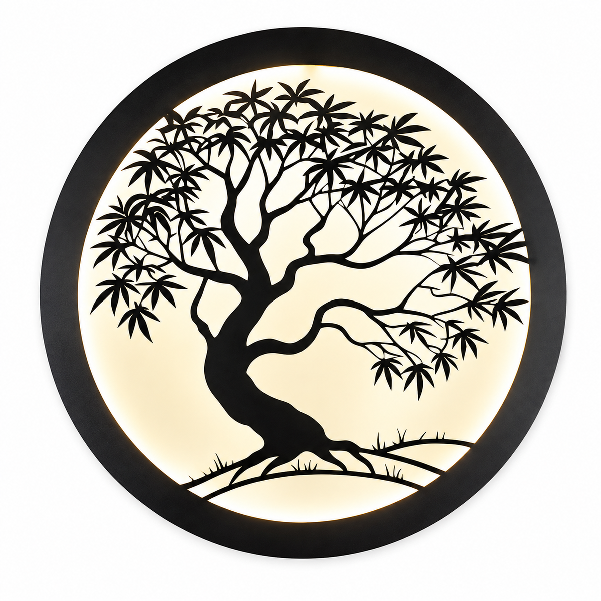 Backlit Bonsai Tree Metal Wall Decor