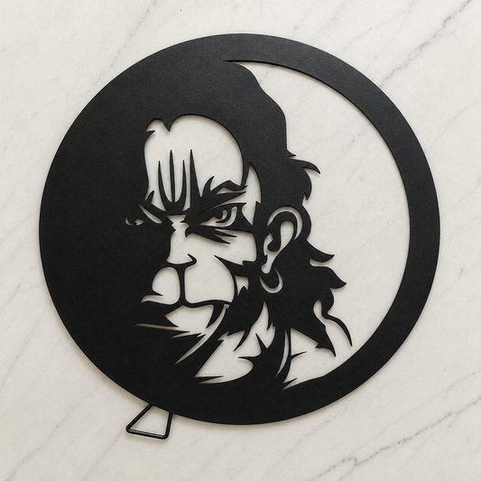 Yellow Veer Hanuman Metal Wall Decor