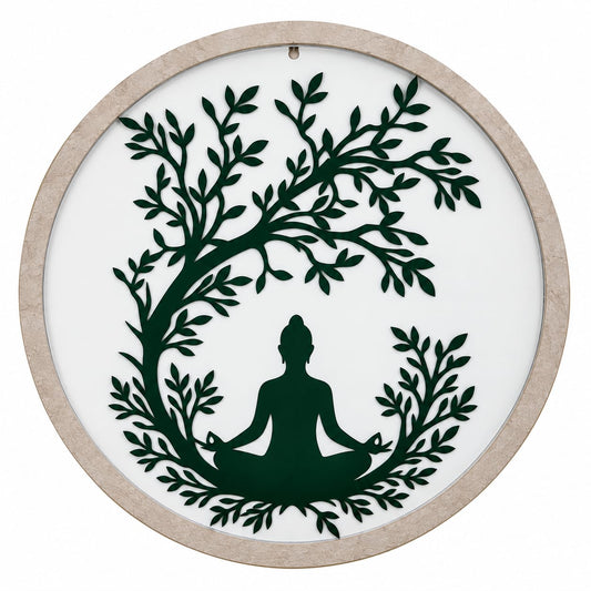 Meditation Buddha & Tree of Life Metal Wall Décor