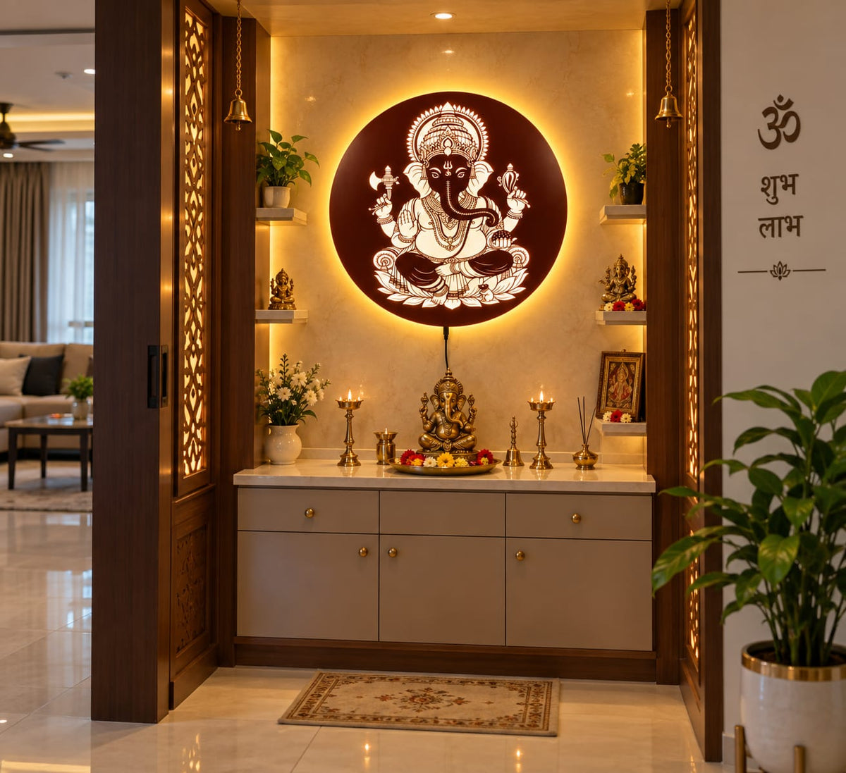 Lord Ganesha LED Metal Wall Décor