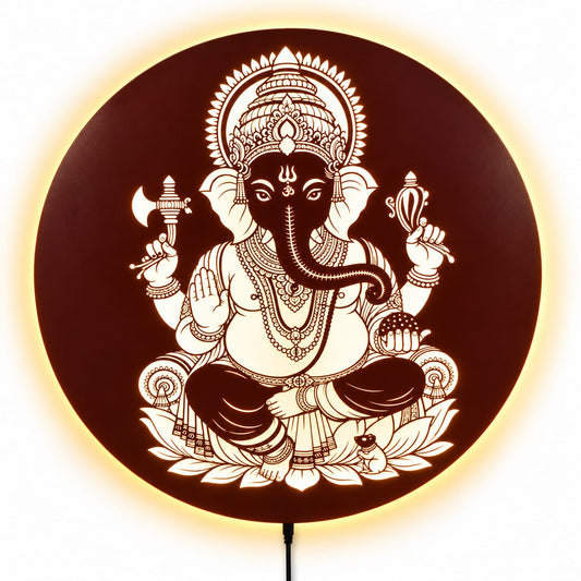Lord Ganesha LED Metal Wall Décor