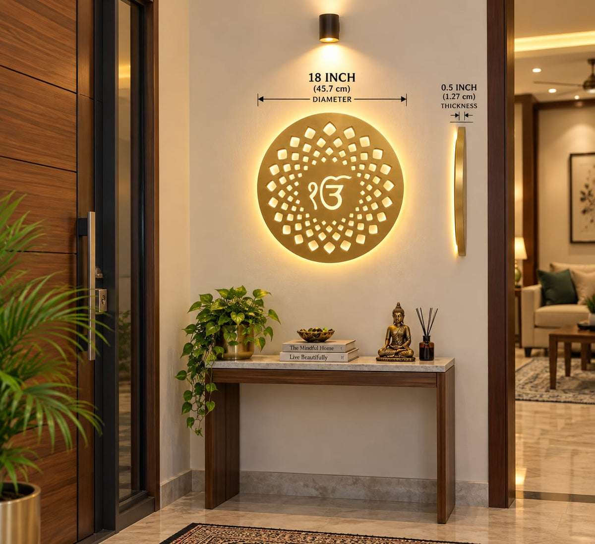 Ik Onkar Aura Premium Brass Wall Plaque