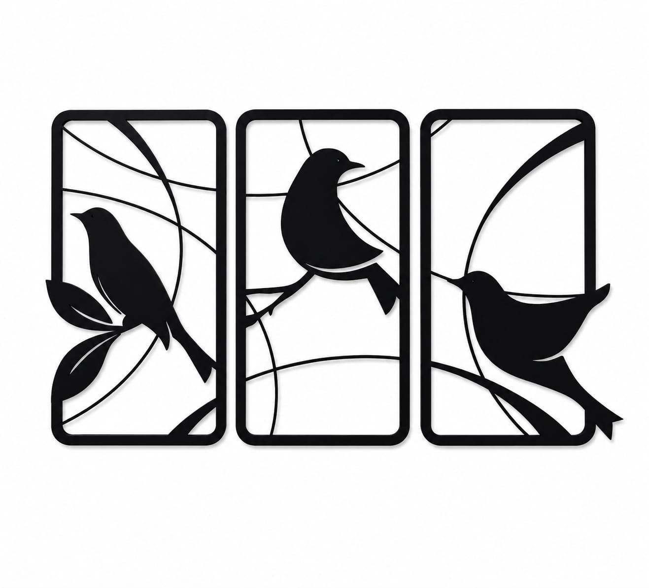 3 Piece Birds Metal Wall Art