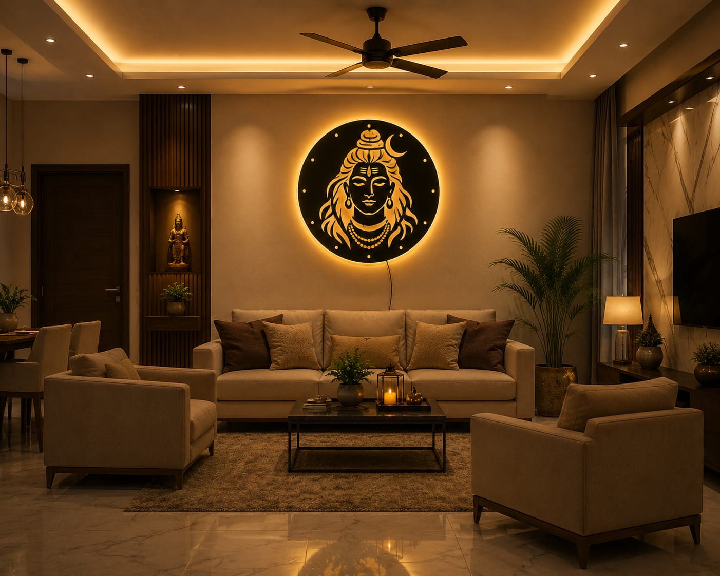 Lord Shiva LED Metal Wall Art