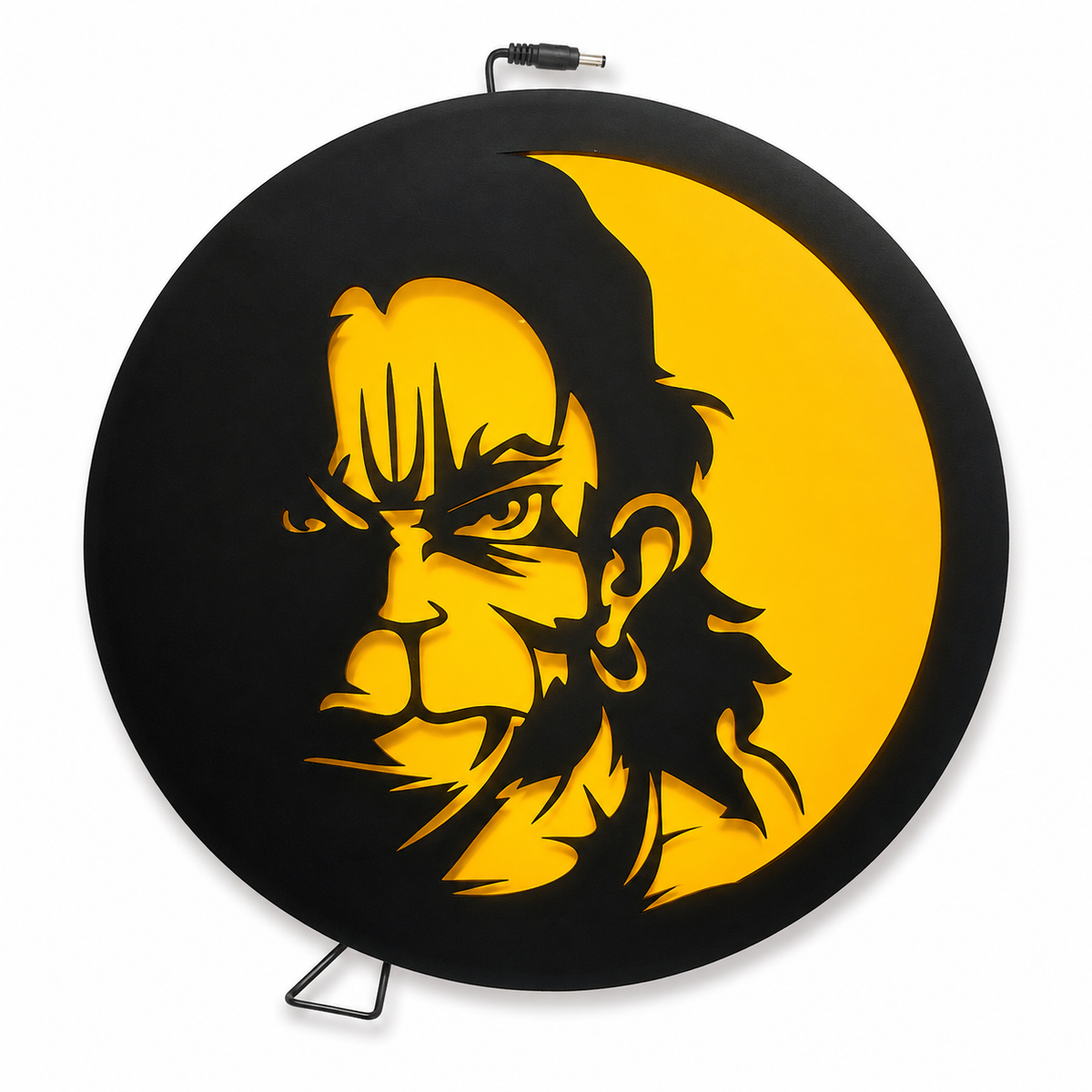 Yellow Veer Hanuman Metal Wall Decor