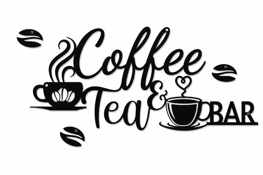 Coffee Tea Bar Metal Wall Art