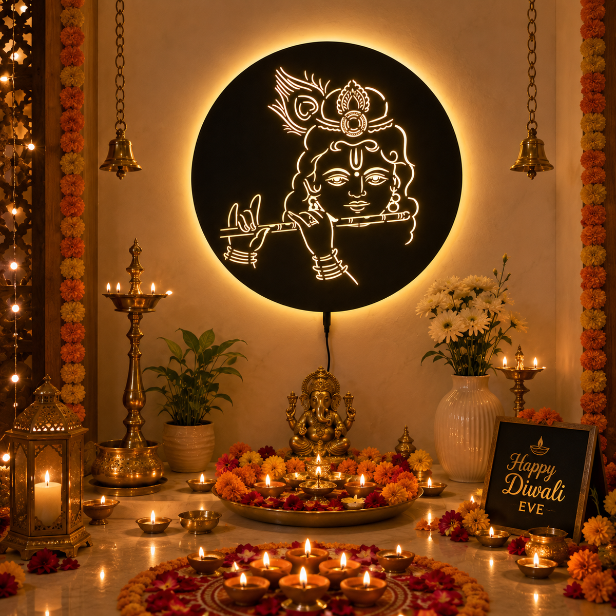 Krishna Metal Wall Decor