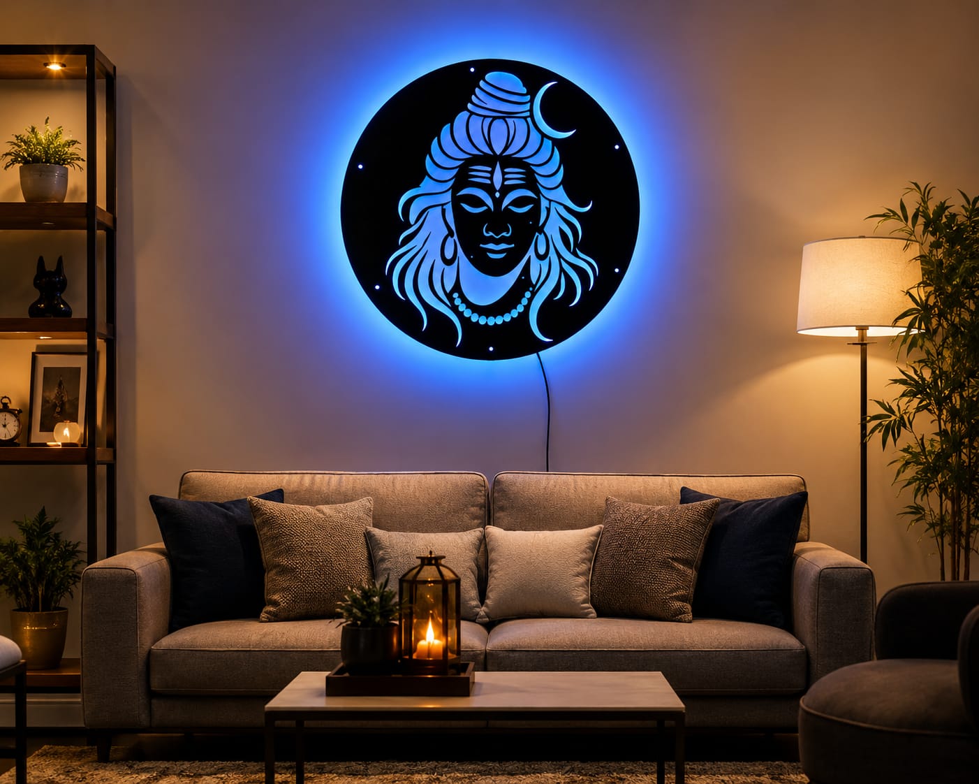 Lord Shiva LED Metal Wall Art