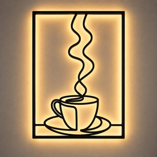 Coffee Aroma LED Metal Wall Art