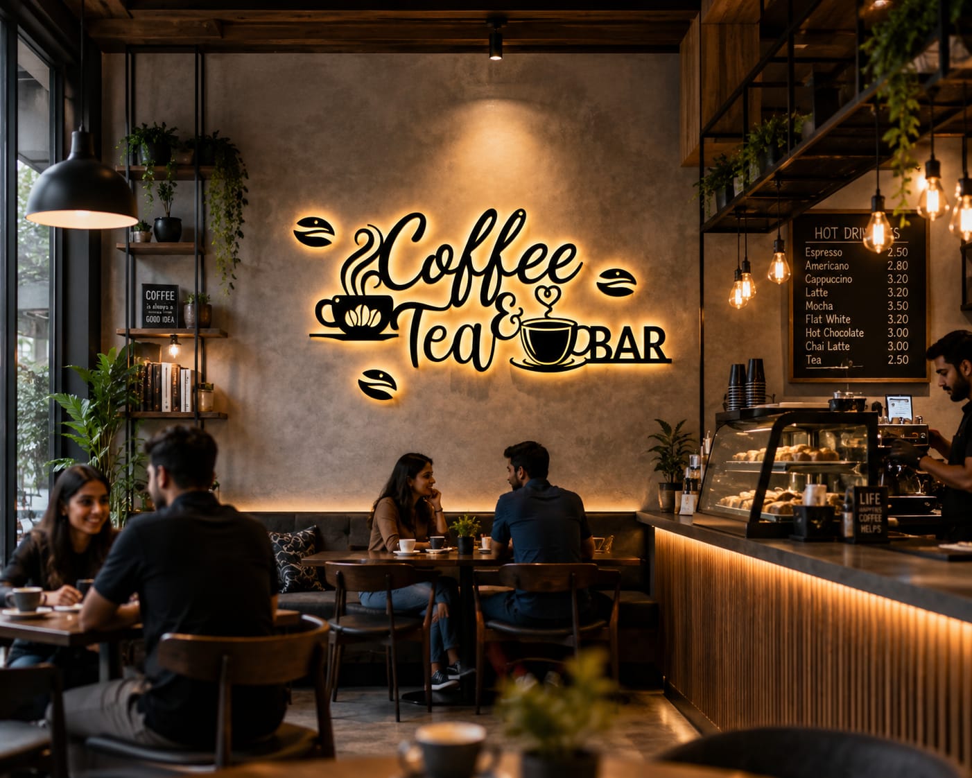 Coffee Tea Bar Metal Wall Art