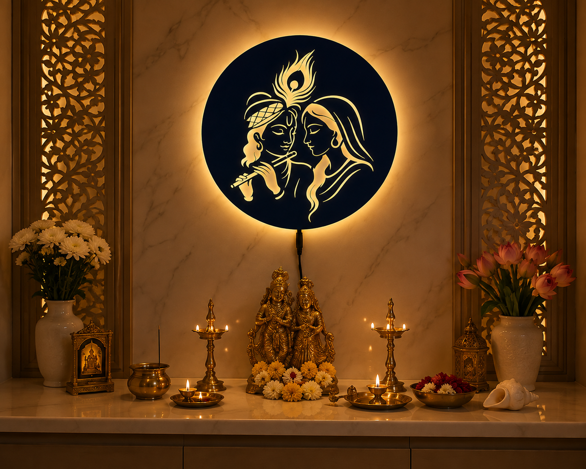 Radha Krishna Metal Wall Decor