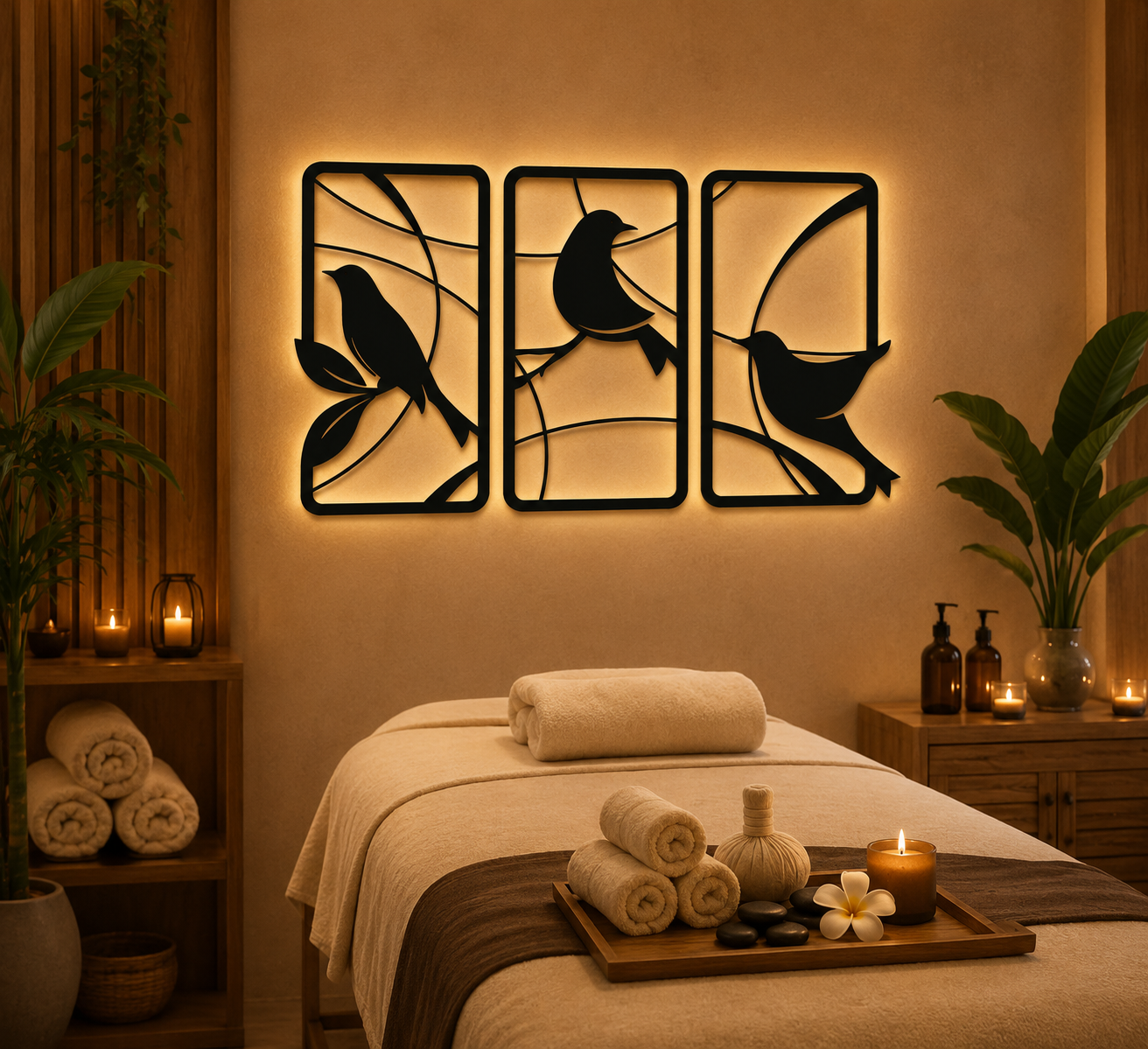 3 Piece Birds Metal Wall Art