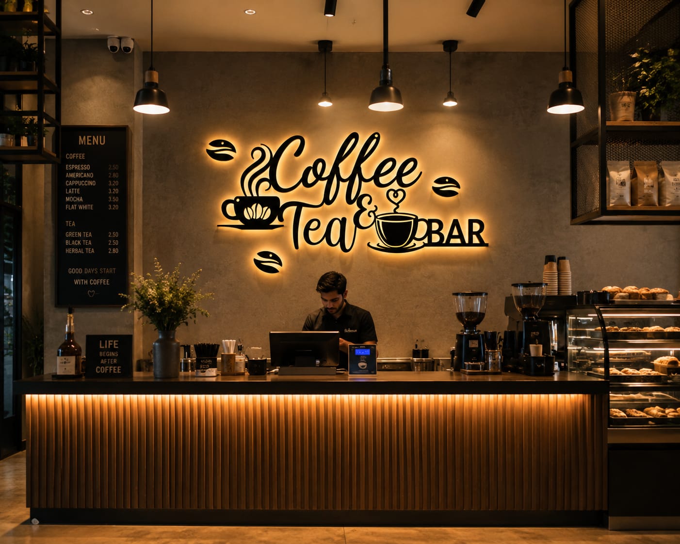 Coffee Tea Bar Metal Wall Art